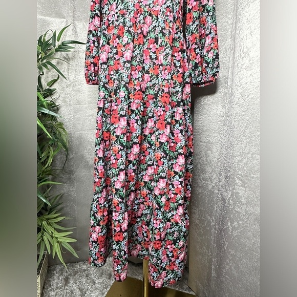 Zara Women’s V-Neck Floral Print Multi Sheer Tiered Maxi Dress Sz XS - Picture 7 of 13